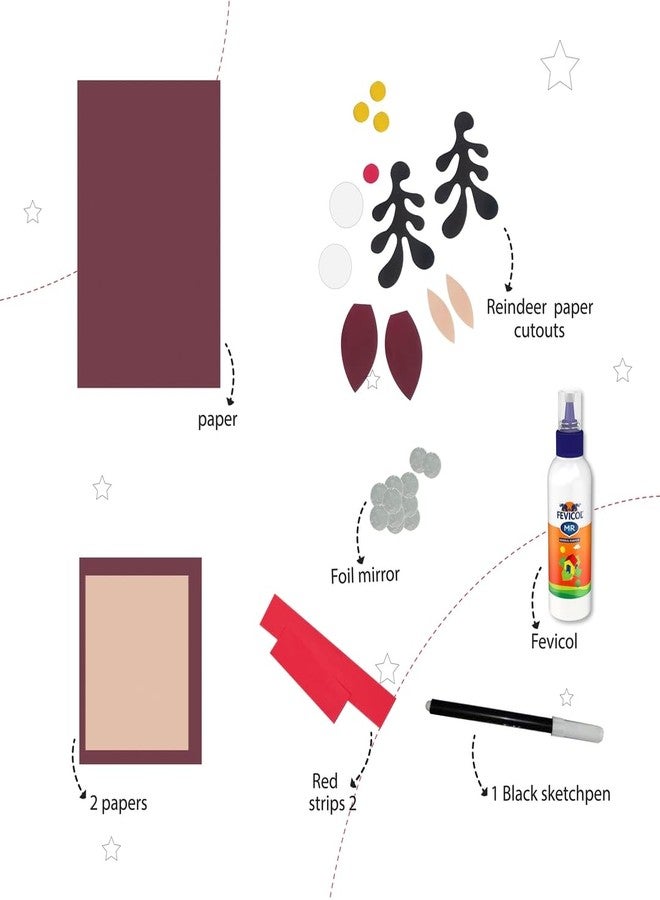 لايت هاوس مجموعة أدوات صنع الحرف اليدوية لعيد الميلاد من لايت هاوس للأطفال | اصنع دمية سانتا بنفسك باستخدام كيس ورقي بني، وقصاصات سانتا وملحقاتها | نشاط فني وحرفي ممتع للعطلات، مجموعة هدايا عيد الميلاد الإبداعية للأطفال (عبوة من 5 قطع) - Image 3